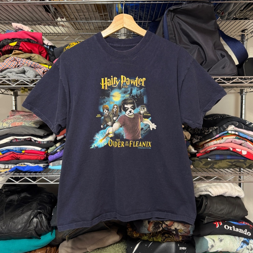 Big Dogs T-Shirt Kids XL Navy Harry Potter Order of the Fleanix Parody Graphic